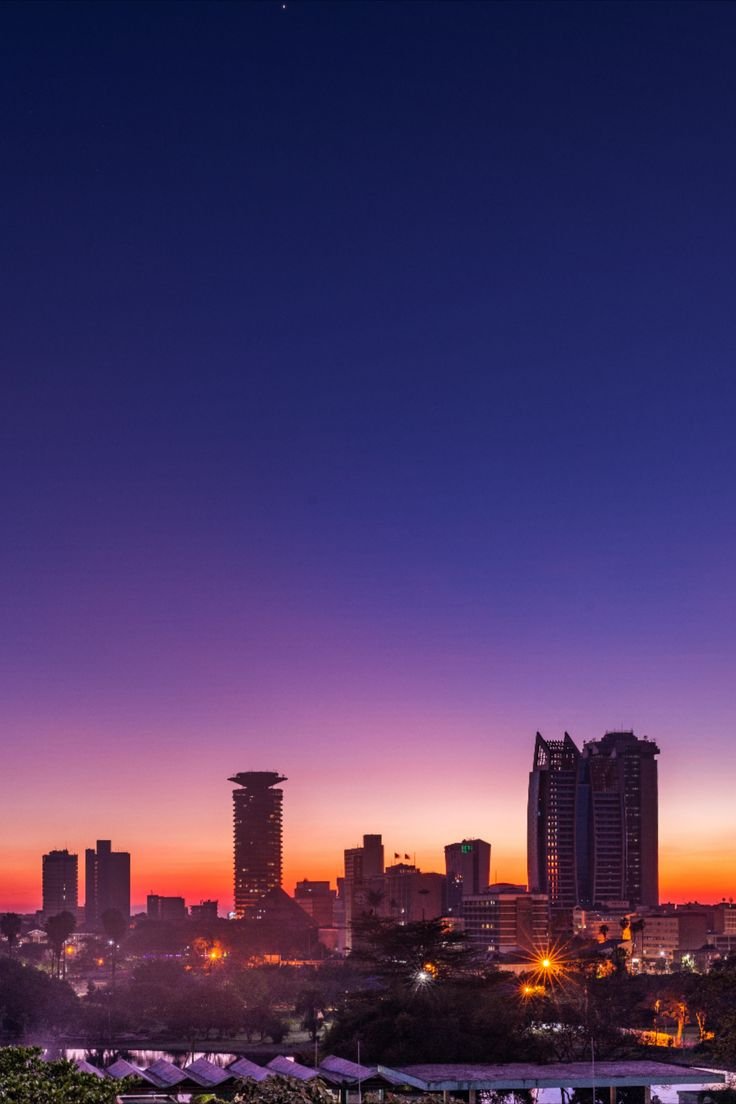 Purple-hour light over Nairobi