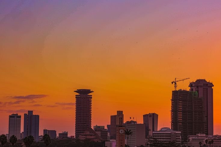 Warm evening skies across the city
