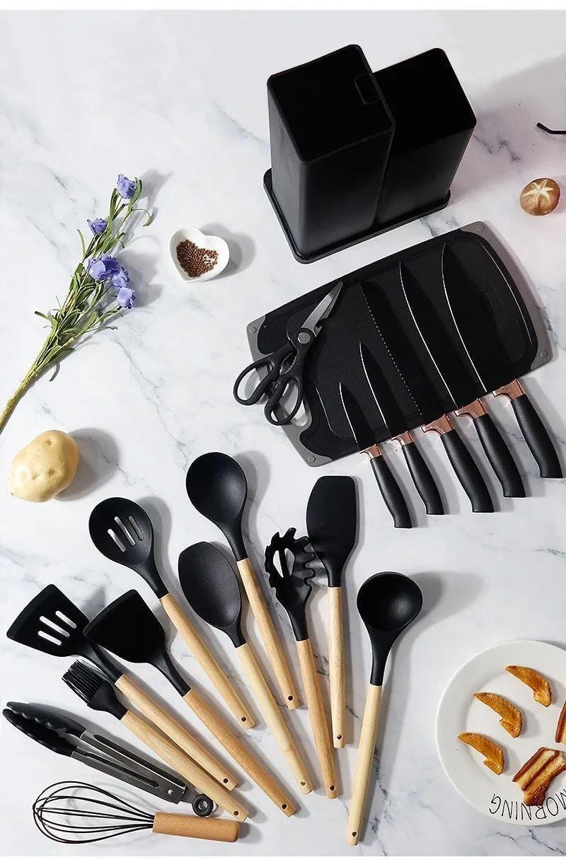 19 pieces silicone spoons set