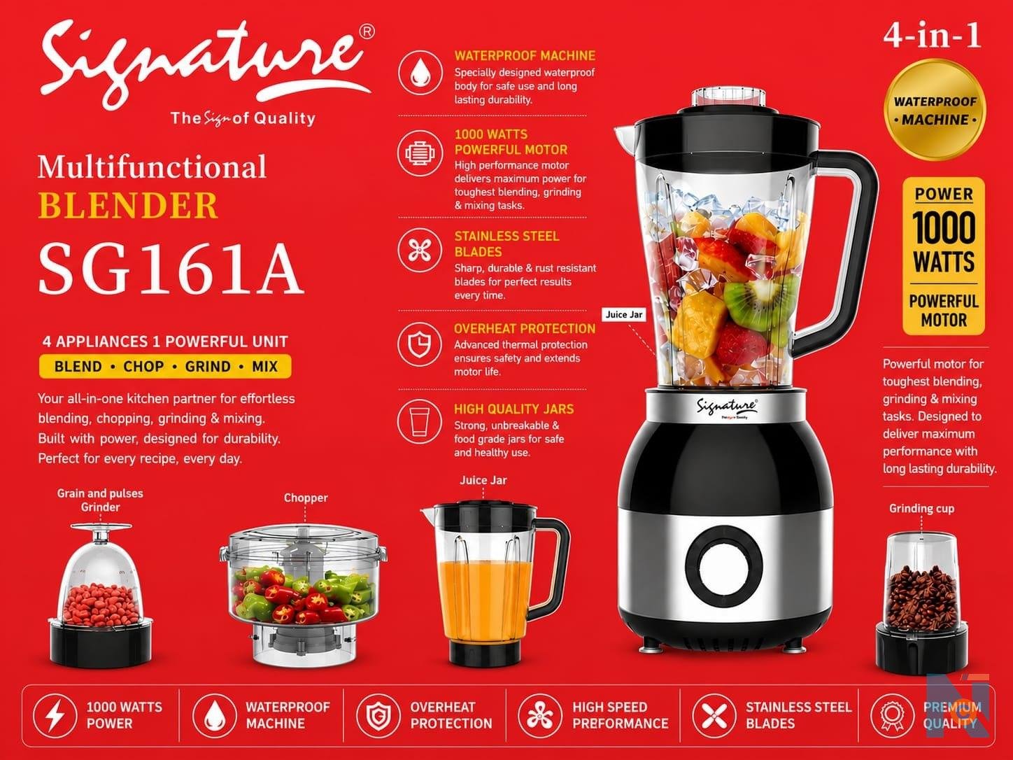 Multifunctional SG-161A 4 in 1 blender 