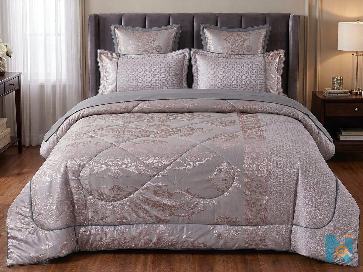 Heavy 6x7 silk duvet with pillow cases and bed sheet - photo 6
