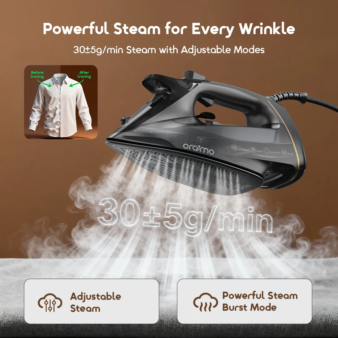 Oraimo SteamCore OEI-511A 2500W LED Display Electric Iron box - photo 6