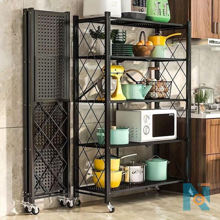 Big size foldable kitchen rack with wheels  - photo 3