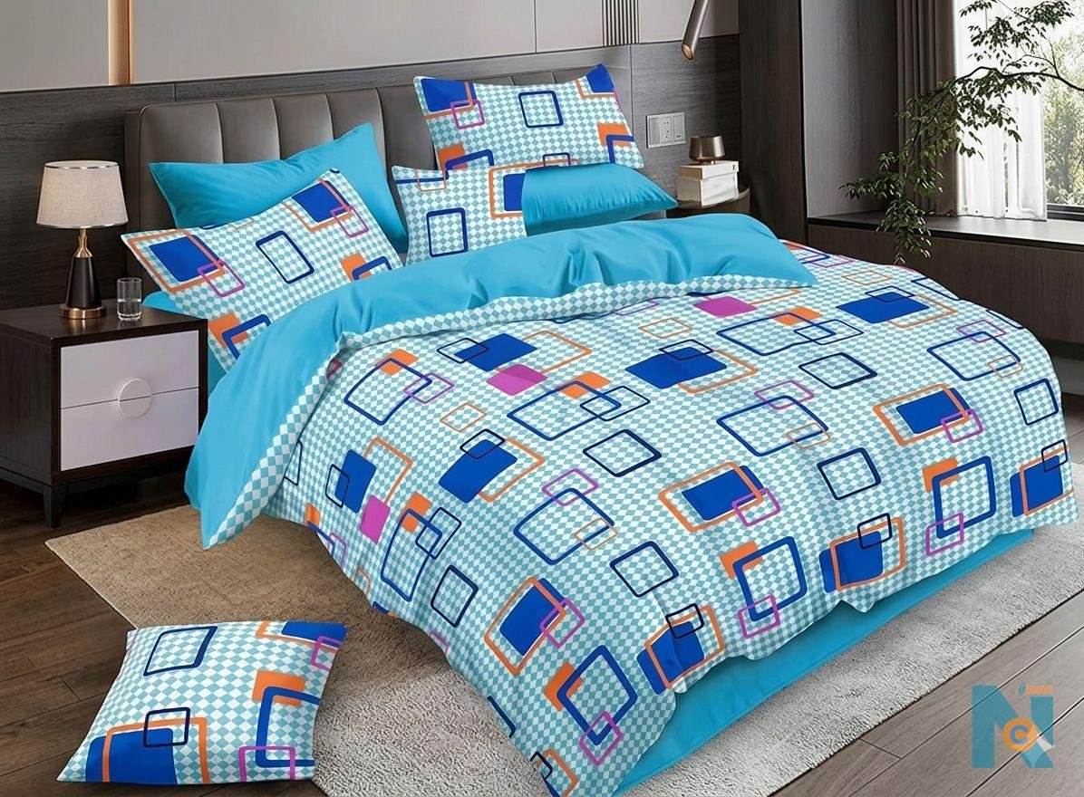 1 duvet cover with 4 pillow cases and bedsheet  - photo 4