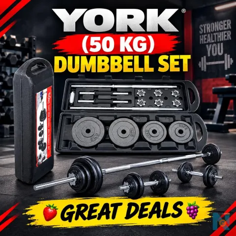 York 50kg dumbbell set
