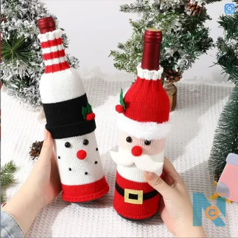 Woven Christmas Wine Bottle Covers &ndash; Santa & Snowman Wine Gift Bags in Nairobi, Kenya