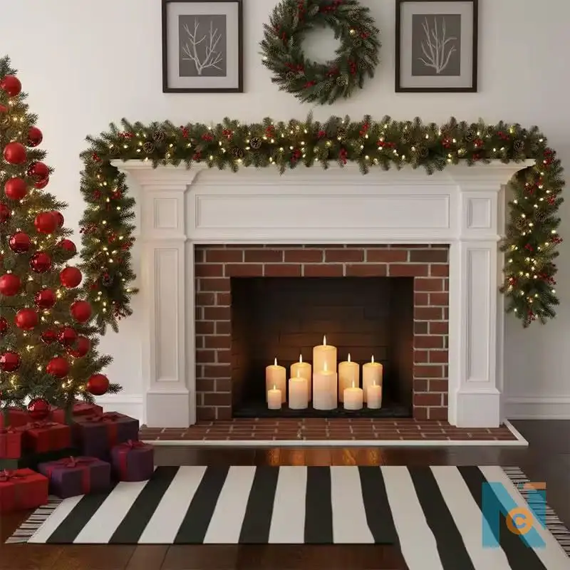  Pre-Decorated Green Christmas Garland with Built-In Lights &ndash; 2.7 Metres - photo 5